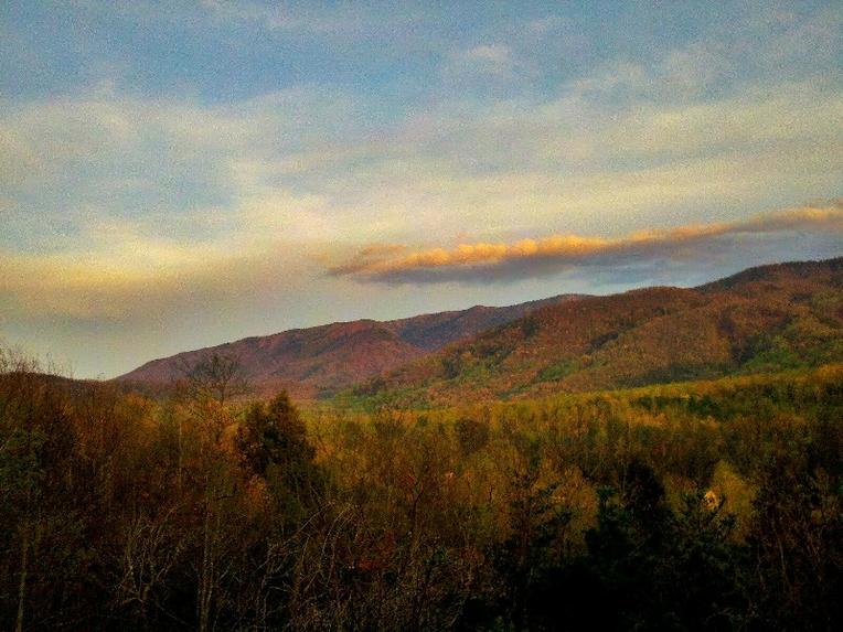 View of the Smoky Mountains in the spring